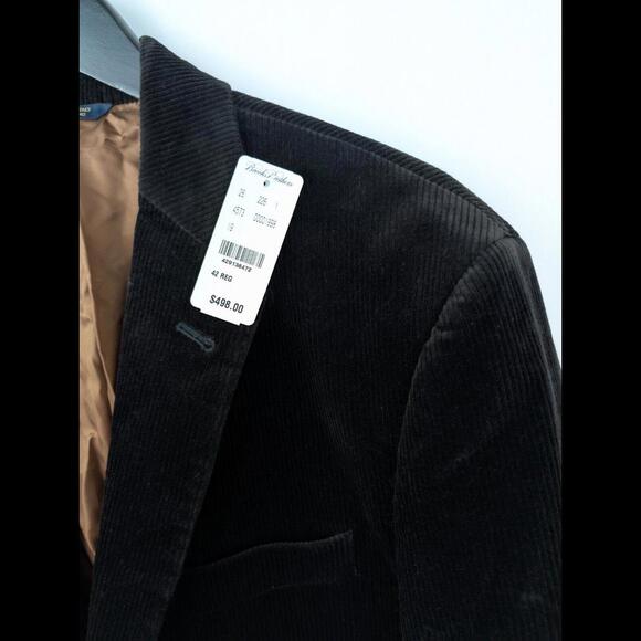 [SOLD] NWT BROOKS BROTHERS Men's Sz US 42R Black Corduroy Blazer Jacket Madison - Picture 2 of 11